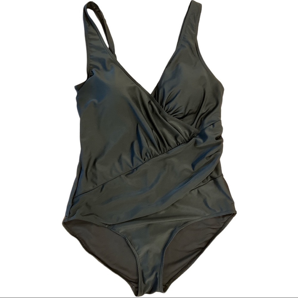 Paper denim & cloth like me black one piece swimsuit Sz 16